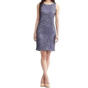 Banana Republic Crochet Overlay Sleeveless Sheath Dress West Palm Blue Size 4